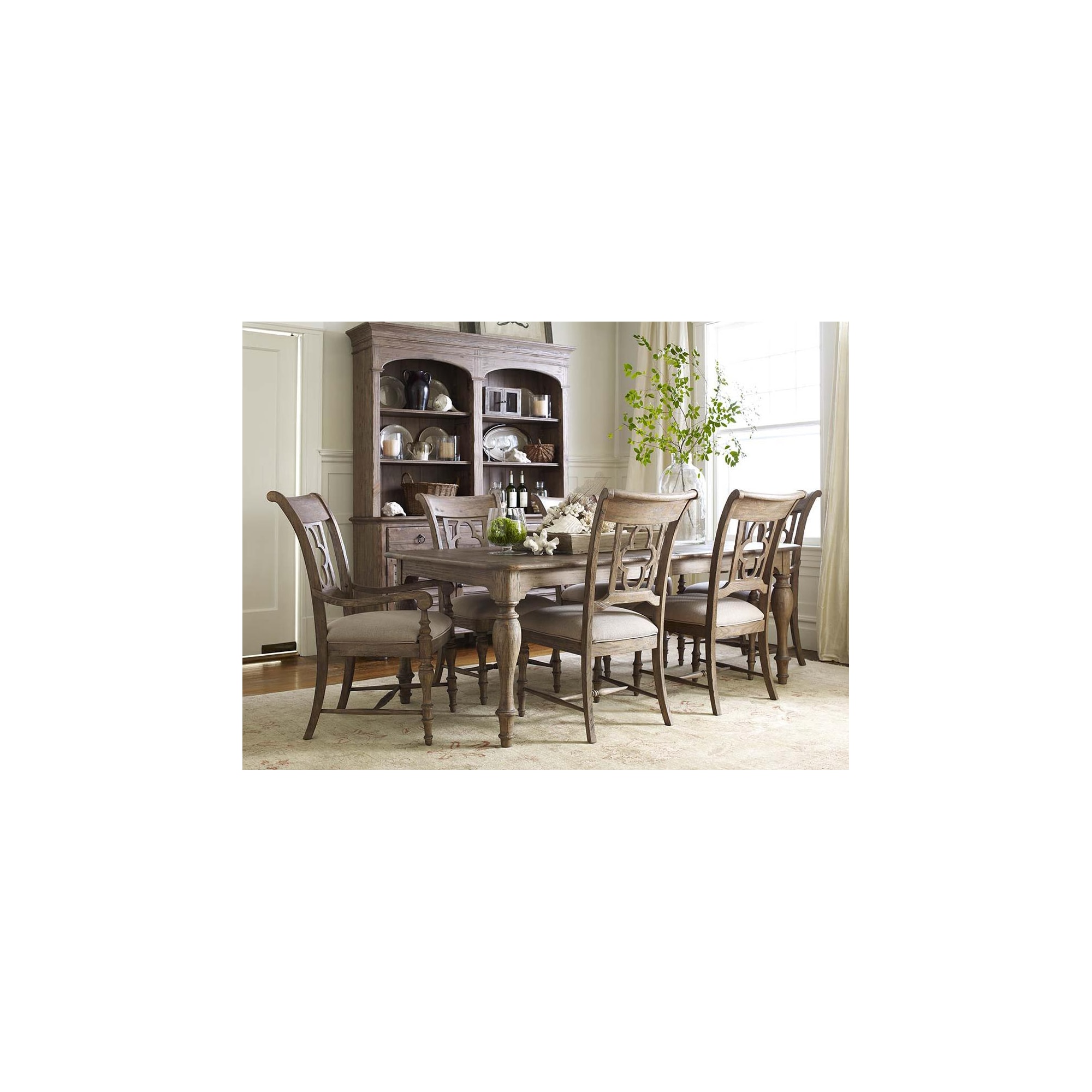 Kincaid Furniture Weatherford 76054+2x76062+4x76061 7 Piece Dining